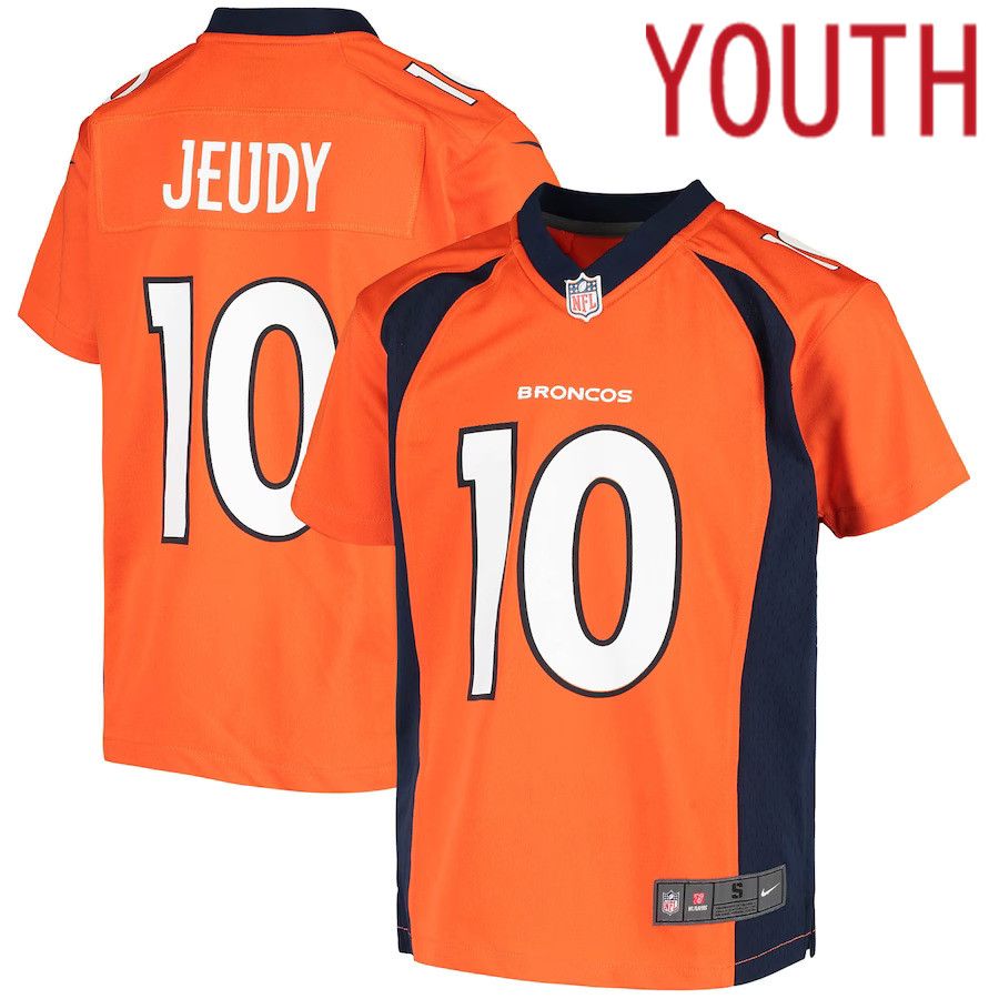 Youth Denver Broncos 10 Jerry Jeudy Nike Orange Game NFL Jersey
